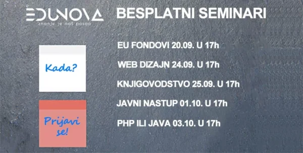 Naslovna fotografija uz članak: BESPLATNI SEMINARI