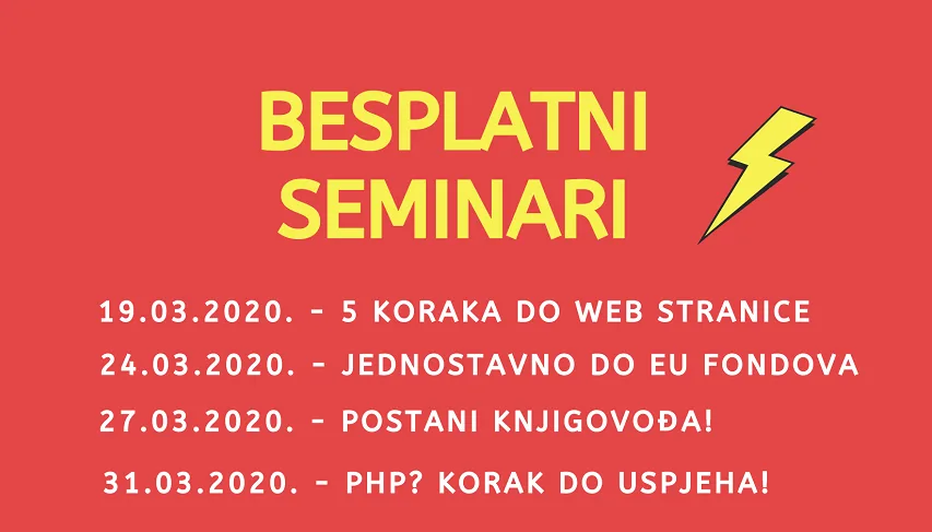 Naslovna fotografija uz članak: BESPLATNI SEMINARI U OŽUJKU!
