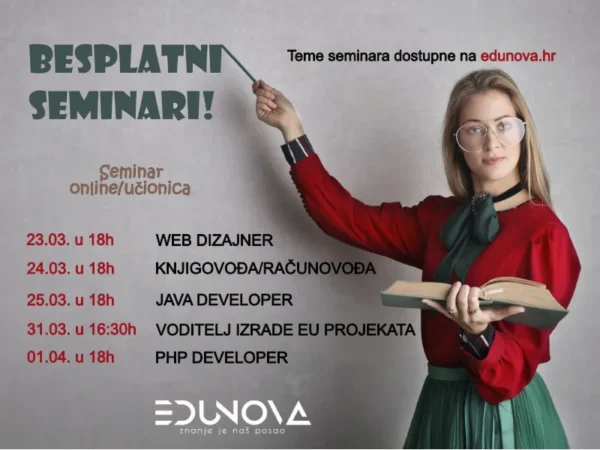 Naslovna fotografija uz članak: Najava besplatnih seminara